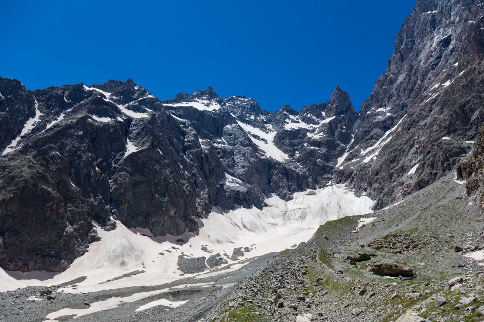 Fin de la moraine du glacier noir